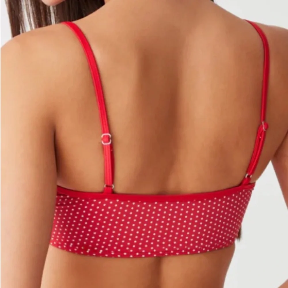 NWT Frankie’s Bikinis XL Catalina Clairo Bralette Bikini Top Scarlet Dot Red
